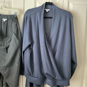 J. Jill Charcoal Drape Jacket